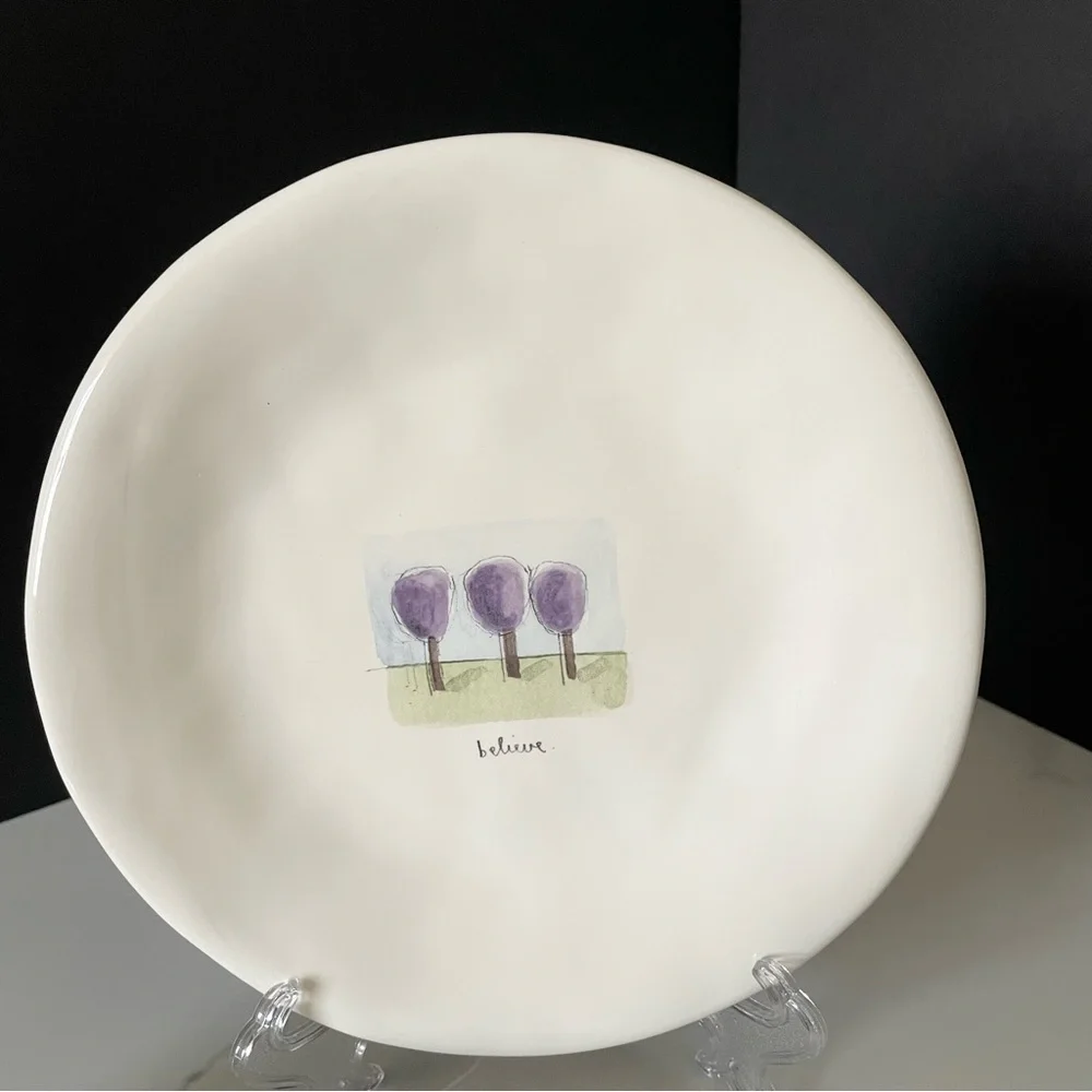 SET of 3 Tea Garden Plates - Rae Dunn by Pottery Barn